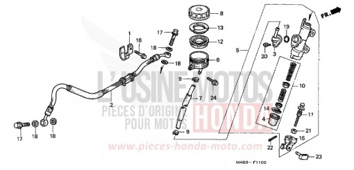 REAR BRAKE MASTER CYLINDER CBR900RRX de 1999